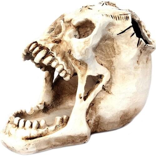 Simulation Skull Statue Pen Holder Decorative Painful Skulls Decor Resin Scary Planter for Garden Desktop DU55