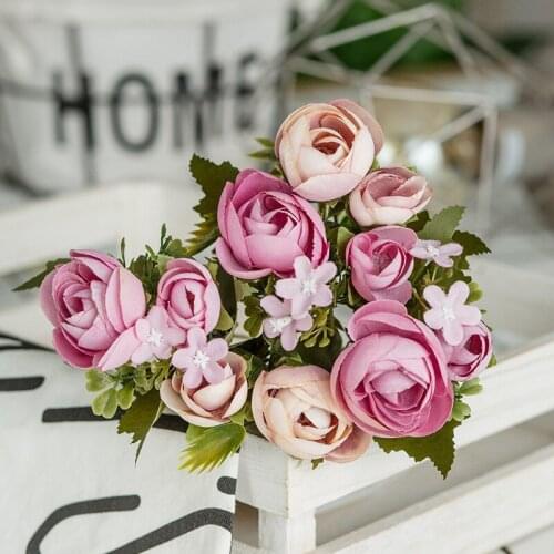 Diy eid mubarak Wedding Party ramadan Artificial Roses Flowers Party Decoration Accessories Fake Plants flores artificiales