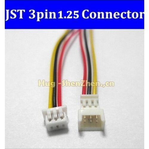 Free shipping Mini Micro JST 1.25mm 3Pin cable Connector with Wire 100set/lot