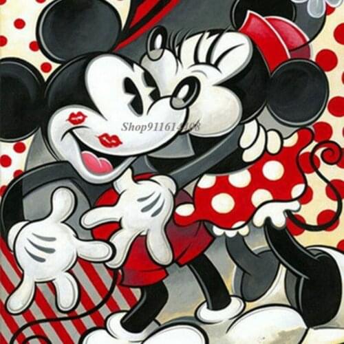 Disney Canvas Painting Modern Mickey Minnie Mouse Anime Wall Art Posters and Prints Pictures for Children Living Room Home Decor