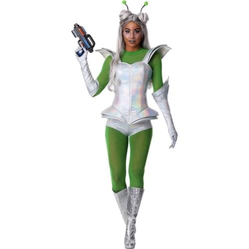 Party Halloween Costume Womens Alien Extraterrestrial Life Cosplay Costume Slim Fit