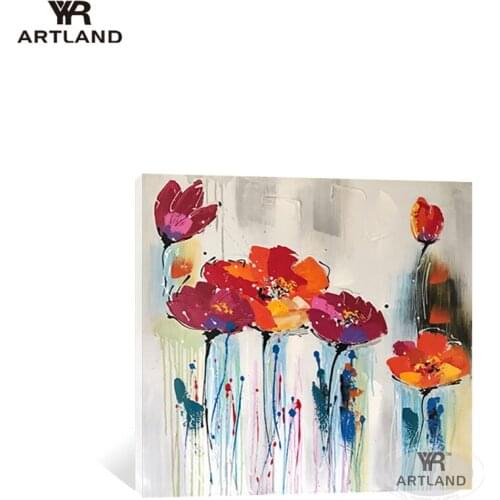 Beautiful red flowers Wall posters for home decoration Handmade oil painting on canvas art picture for living room bedroom