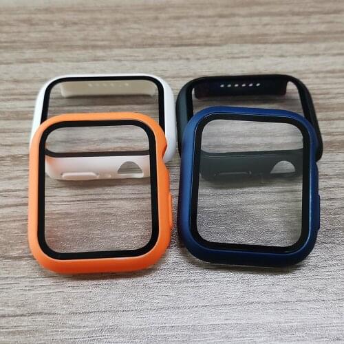 Matte PC Hard Case for Apple Watch SE Series 6 5 4 3 2 Cover Screen Protector 40mm 44mm 38mm 42mm Glass Film for Iwatch Bumper