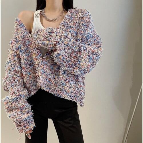 Fashion 2021 Spring New Women Colorful Knitted Cardigan Female Casual Sweater Ddxgz2 3.05