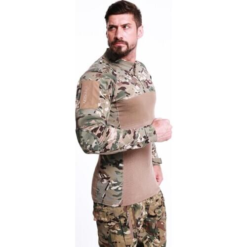 Men Outdoor Tactical Military Hiking T-Shirts Male Army Camouflage Long Sleeve Sports Camping Shirt Hunting Fishing Clothes A658