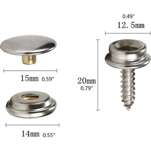 10 Sets Stainless Steel Tapping Snap Fastener Kit Tent Marine Yacht Boat Canvas Cover Tools Sockets Buttons Car Canopy Accessori