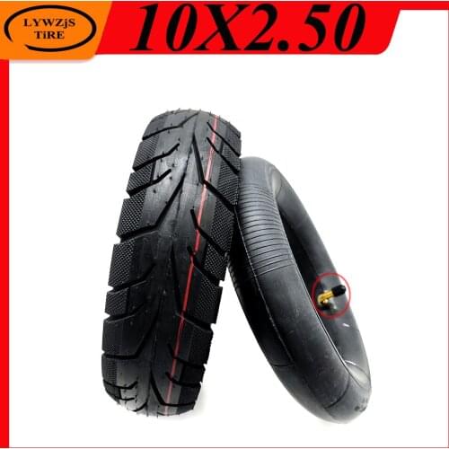 10x2.50 Tire Inner Tube Outer Tyre for Folding Electric Scooter 10 Inch Non-slip Wear-resistant 80/60-6 Tire Accessories
