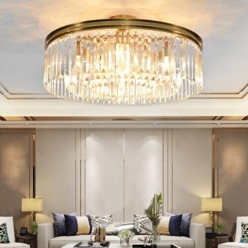 New Luxury Cristal Plafonnier Round Lampadari Decor Living Room Bedchamber Dining Hall Crystal Ceiling Light