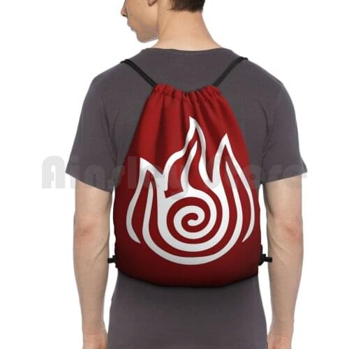 Firebending Backpack Drawstring Bags Gym Bag Waterproof Last The Last Airbender The Last Airbender Legend Korra Air Fire
