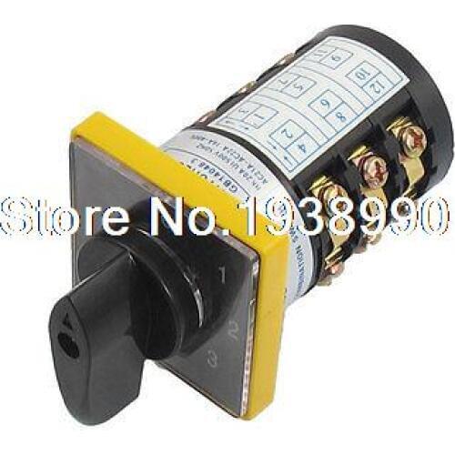 AC 500V 20A Latching 12 Terminals 7 Position Cam Combination Changeover Switch