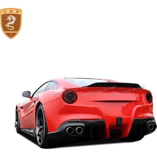 Fit for Ferrari F12 rear wing rear view hood DMC style carbon fiber tail F12 rear brake light spoiler wing tail