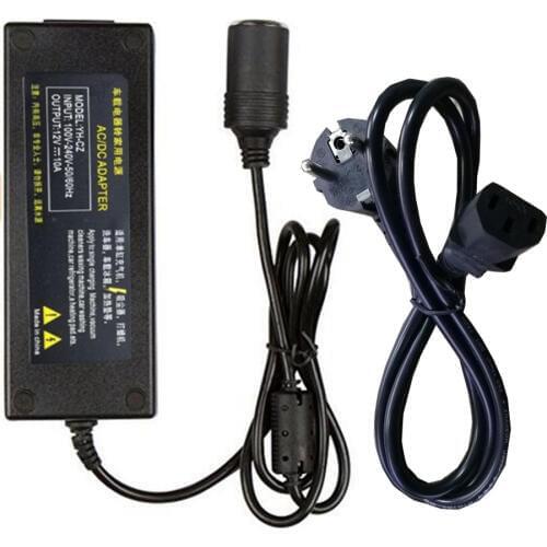 120W Power Converter AC 220v (100~240v) Input DC 12V 10A Output Adapter Car Power Supply Cigarette Lighter Plug