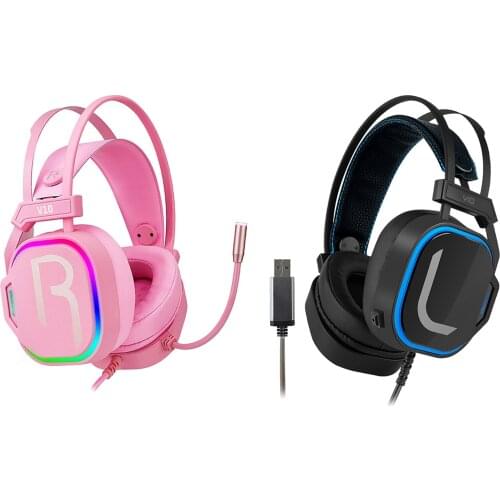 Professional 7.1 Stereo Over Ear Computer PC Gaming Headset Headset Soft Earmuffs Noise Cancelling