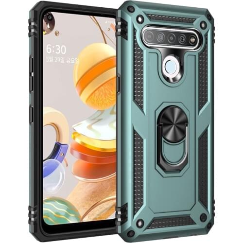 Shockproof Armor Phone Case For LG Q61 K61 Q63 K40S K51S K92 Stylo7 4G 5G K53 K22 Anti-Fall Metal Ring Holder Protection Cover