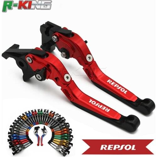 For HONDA CBR 600RR CBR600RR 2007-2017 Motorcycle Adjustable Folding Extendable Brake Clutch Levers logo REPSOL