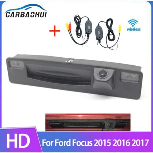 Car Trunk Handle wireless Rear View Camera For Ford Focus 2015 2016 2017 CCD HD Night Vision high quality Waterproof car camera