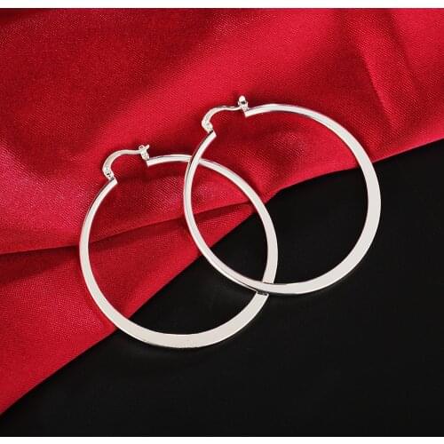 High Quality 925 Sterling Silver Earring Fashion Big rings earrings for women birthday gift Charm Jewelry