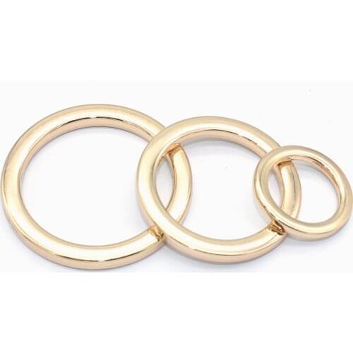 O Ring Light Gold Loop Buckle 19/32/38mm Zinc Alloy O Clasp Ring DIY Jewelry Charm Accessories Strap Belt Bag Handbag Hardware