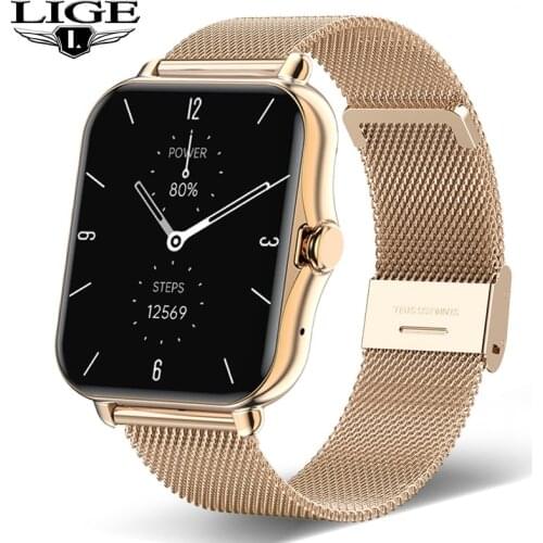 LIGE 2021 Smart Watch Men Women 1.69 inch Color Screen IP67 Waterproof Sport Watches Heart Rate Monitor Smartwatches PK P8 plus