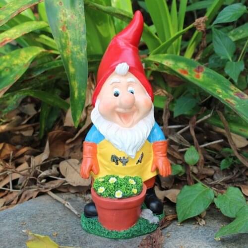 Creative Dwarf Ornament Resin Crafts Outdoor Statue Flower Pot Furnishings Decoration for Home Garden Courtyard CLH@8