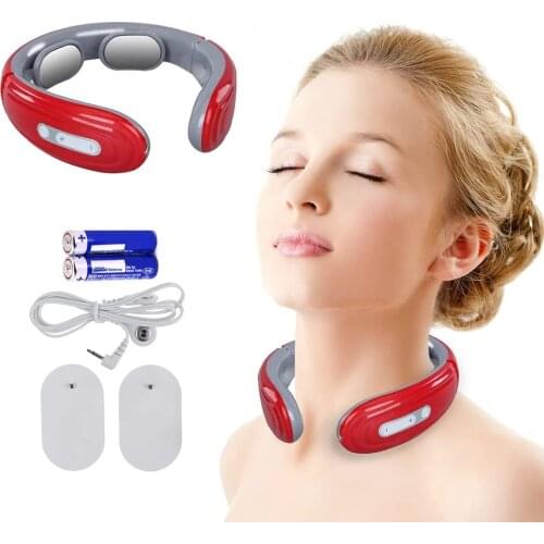 Intelligent Back and Neck Massager Electric Pulse Far Infrared Heating Pain Relief Tool Health Care Relaxation Cervical Massage