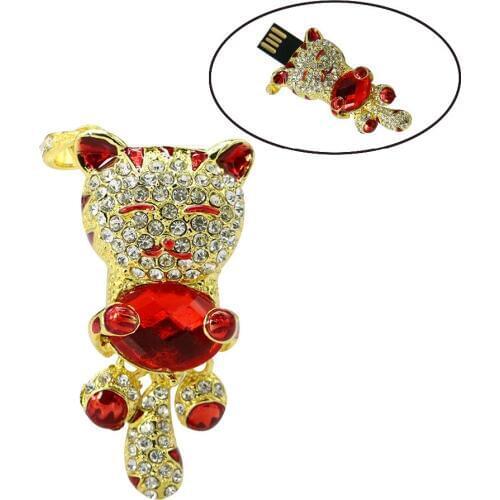 Usb Key Creativo Diamond Lucky Cat Jewelry Pendrive 64GB Pen Drive 32GB 16GB 128GB Usb Flash Drive Disk Memory Stick Disk Card