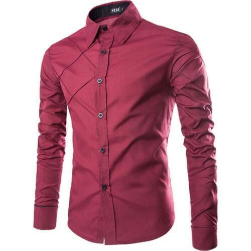 High quality 2020 Fashion Spring man long sleeve shirt leisure Dress mens long sleeve mens wear Walk grid line Evening shirt