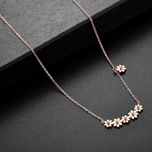 Cute Flower Women Necklace Choker Rose Gold Silver Color Daisy Necklaces Fashion Korean Jewelry Accessories