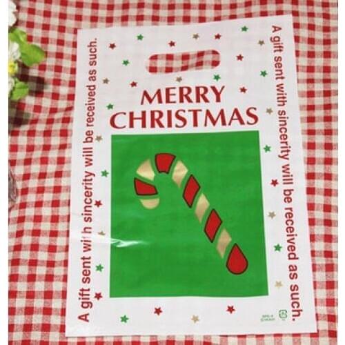 1000pcs Christmas Snowman Print Multicolour X'mas Gift Packaging Bag Hand Length Handle Candy and Cookie Packing bags