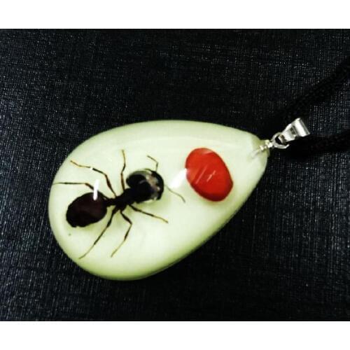 FREE SHIPPING 12 PCS punk surfer REAL Cool Ant Insect Red Egg Glow In The Dark Chic Pendant NEW