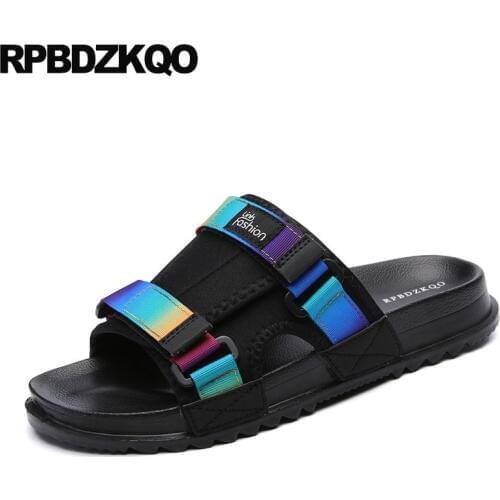 2018 Slip On Sneakers Nice Size 45 Slides Beach Plus 46 Casual Large Outdoor Mens Mesh Shoes Summer Sport Black Sandals Slippers