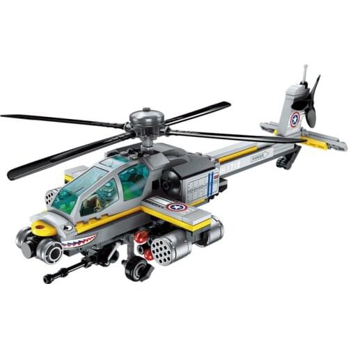 ENLIGHTEN 280Pcs Military Helicopter Apache Model Bricks Building Blocks Sets ARMY Soldiers War Educational Toys for Children
