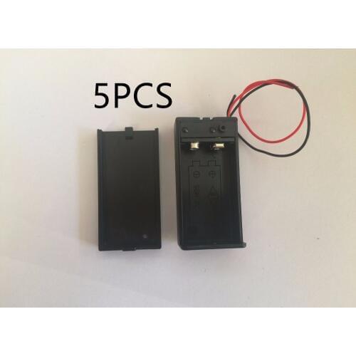 5PCS 9V Battery Holder Box Case with Wire Lead ON/OFF Switch Cover Case