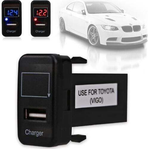 High Quality Led USB Car Charger 5V 2.1A USB Socket Adapter for Toyota for VIGO Car Modification Parts Car Refitting Accessories