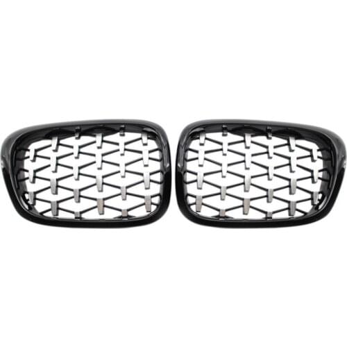 1Pair Car Grilles ABS Semi-plated Front Bumper Kidney Grill 51138195152 51138195151 for BMW 3 Series E36 New Style