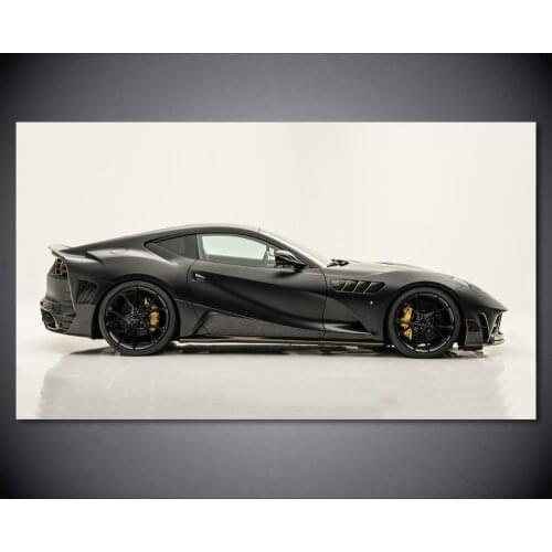Black Car Ferraris 812 Superfast Sport Car Supercar Vehicle Posters Wall Art Prints Canvas Paintings for Living Room Decor