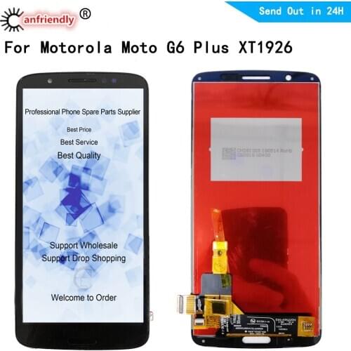 For Motorola G6 Plus LCD Display With frame Touch panel Screen Digitizer Assembly For Moto G6Plus XT1926 5.93 Inch LCDs Screen
