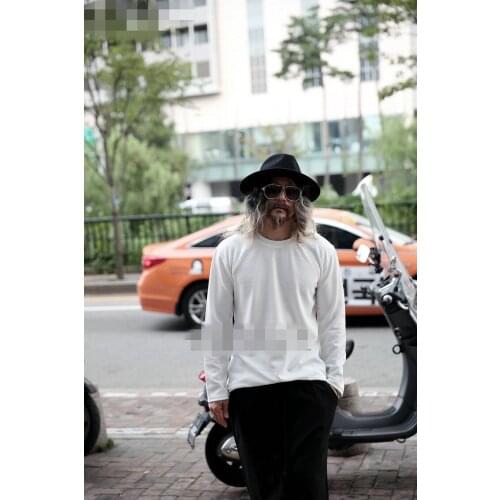 Korean spring and autumn mens new simple solid color versatile round neck loose casual long sleeve T-shirt bottoming large