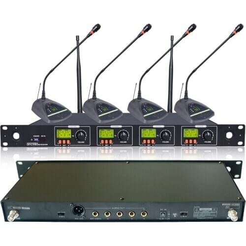 U4-977 Hot selling!!! Lowest Factory Price 4 Channels UHF Wireless Gooseneck Microphone System for Meeting