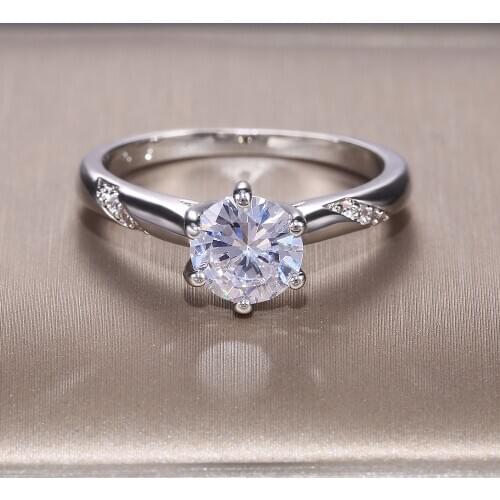 Huitan Classic Women Wedding Bridal Ring AAA Cubic Zirconia Shine Solitaire CZ Engagement Party Proposal Ring Jewelry Best Gifts