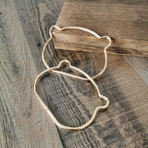 Little bear ear handle golden Metal handle ring DIY bag accessories 1pair/lot