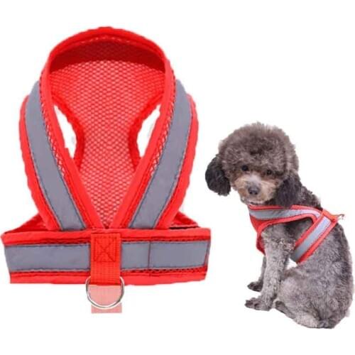 Fashion Chihuahua Reflective Pet Harness Reflective Dog Pets Acessorios Walking NO PULL Reflective Breathable Adjustable Vest
