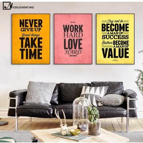 Motivational Quote Minimalist Art Canvas Poster Painting Inspirational Wall Picture Print Modern Home Bedroom Decoration