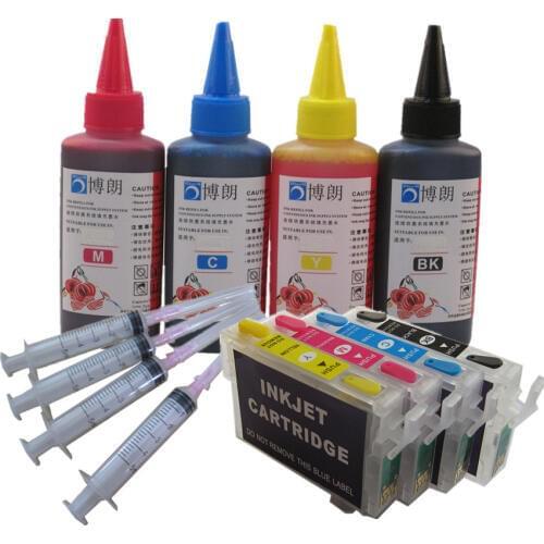 Refill ink kit T1281 Refillable ink cartridge for EPSON Stylus S22/SX125/SX130/SX230/SX235W/SX420W/SX425W SX430 Printer dye ink