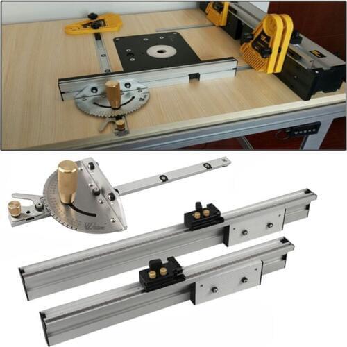 Woodworking Miter Gauge And Box Joint Jig Kit T-track Slot With Adjustable Flip Stop for Router Table Bandsaws