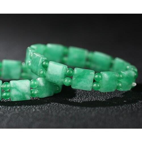 Natural Green Hand Carved Jade Bracelet Fashion Boutique Jewelry Mens and Womens Green Bracelet