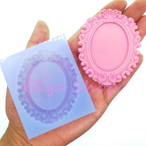 OYL147 Classic Frame Silicone Mold Cake Decoration Fondant Craft Resin Art Clay Miniaturesweets Outer Size 63.3mm x 52.4mm