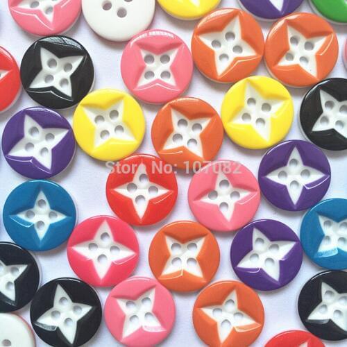 100pcs Mixed Colors Round Resin 13mm 4 Holes Buttons Sewing Baby Buttons for Scrapbooking Cardmaking