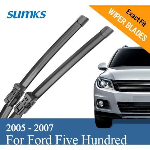 SUMKS Wiper Blades for Ford Five Hundred 24"&20" Fit Side Pin /Push Button Arms 2005 2006 2007