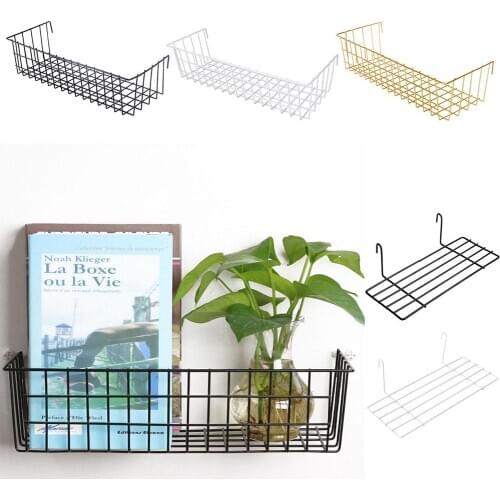 Nordic Style Storage Rack Black Wall Hanging Iron Frame Shelf Home Decoration Display Ornament Holder Metal Storage Shelf